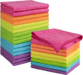 Orighty Microfiber Cleaning Cloth Pack of 24, Microfiber Towels for Cars, Highly Absorbent Car Cleaning Supplies, Lint Free Cloths Clean Rags for Car Care, House, Kitchen, 12x11 inch, Multicolor