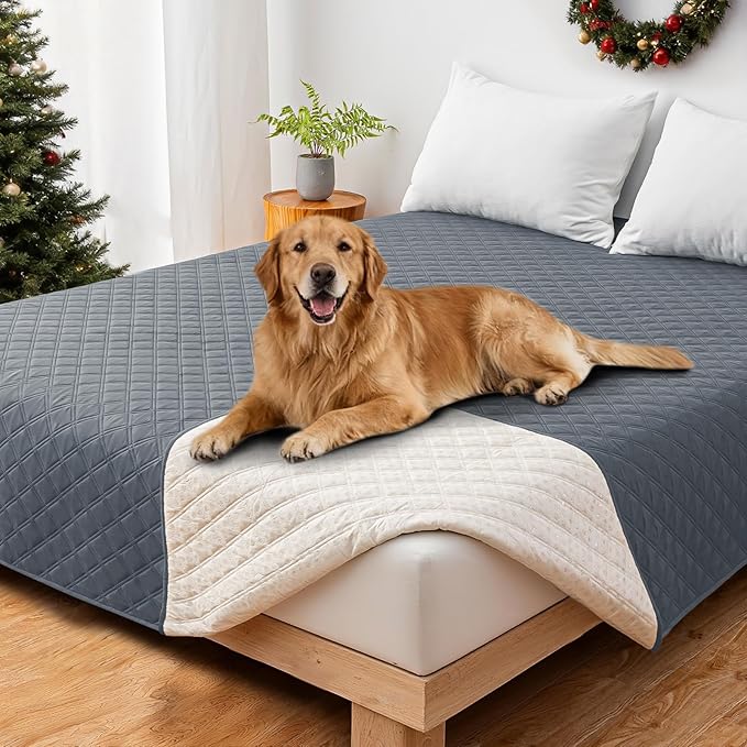 Waterproof Couch Covers for Pets, Waterproof Dog Bed Cover, Anti-Slip Soft Dog Blankets, Couch Cover for Dogs Washable, Pet Blanket for Puppy Large Dogs Cat (82x82 Inch, Dark Grey)