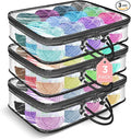 Yarn Storage Bags 3 Pack, Clear Yarn Storage Organizer 12x16x4 Inches