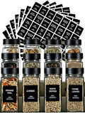 162 Spice Labels Stickers, Preprinted White Spice Jar Labels for Herbs Seasonings, Spice Rack Pantry Organization, Minimalist Black Text (Black 2)