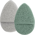 S&T INC. Face Scrubber Exfoliator, Facial Sponges for Face Wash, Reusable Makeup Remover Exfoliating Pads, Gray and Sage, 2.6 in x 3.9 in., 2 Pack