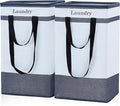 FairyHaus Laundry Basket 100L, 2Pack Laundry Hamper with Easy Carry Handles, Collapsible Laundry Baskets Hampers for Bathroom Clothes Storage Black
