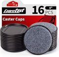 Ezprotekt 4" Round Carpet Bottom Furniture Caster Cups, 16 Pcs Reusable Furniture Coasters, Felt Furniture Sliders Pads to Protect Hardwood, Tile or Carpetd Floors from Scratches (Brown/Gray)
