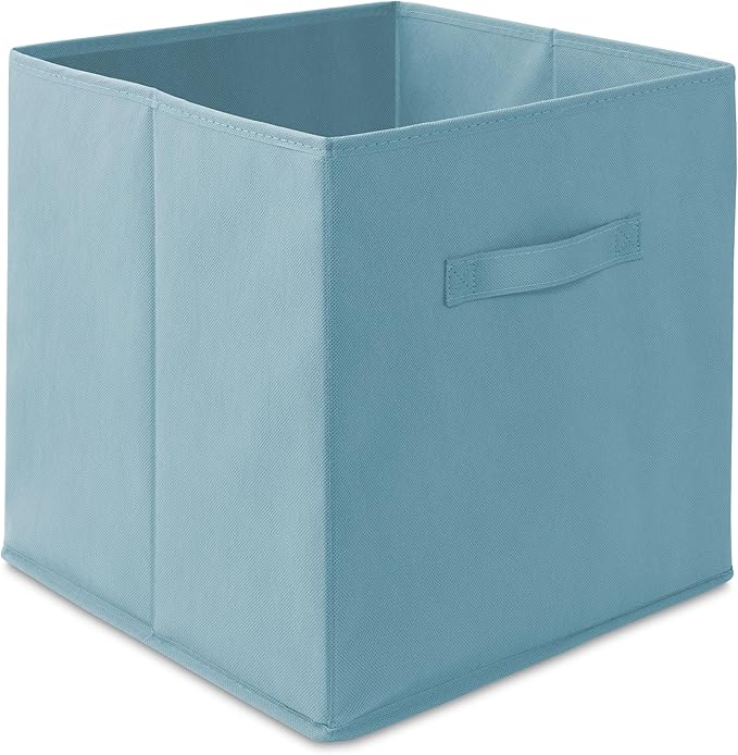 Casafield Set of 6 Collapsible Fabric Cube Storage Bins, Baby Blue - 13" Foldable Cloth Baskets for Shelves, Cubby Organizers & More