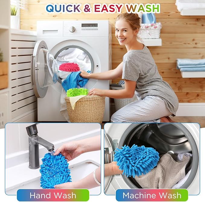 Baderke 3 Pack Chenille Mop Heads Replacements Compatible with 1 Tank System Chenille Duster Replacement Heads Microfiber Spin Mop Refill Pads Reusable Dust Refills for Floor Cleaning (Multicolor)
