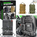 7 PACK Tactical Seat back organizer Truck organizer With 6 Detachable Pouches Universal For Car Truck Ford Jeep Military-Grade Heavier Panels With Multi-functional Packs (Premium black)