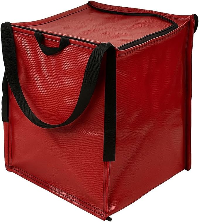 DURASACK Heavy Duty Storage Tote Bag with Zipper Top 22-Gallon Rugged Woven Polypropylene Moving Bag, Reusable Self-Standing Design, Holds up to 500 Pounds, Single, Red