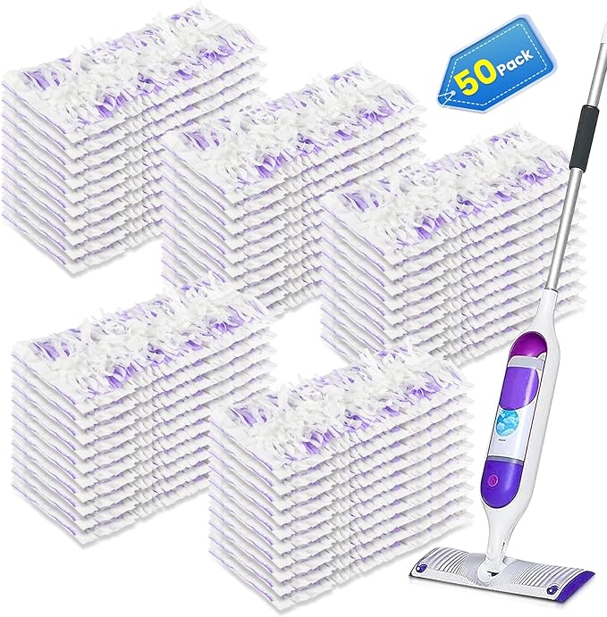 Cleaning Pads Compatible with Swiffer® Power MOP™ Refills | 50 Pack 20% Thicker Pads | Pet Hair & Grease Deep Cleaner