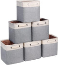 Kntiwiwo Cube Storage Bins 10.5” x 10.5 x 11” Cloth Baskets for Storage with Handles Storage bins for Shelf, Closet, Office Organizer, Set of 6