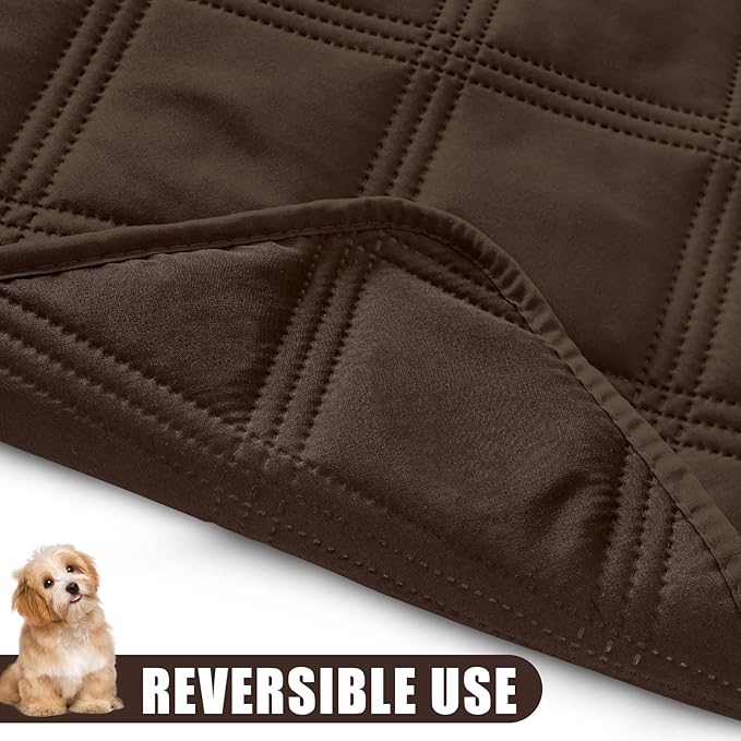 Smiry Waterproof Dog Bed Cover Blanket 40x70, Soft Reversible Pet Blanket, Washable Leakproof Cats Dogs Couch Cover for Sofa, Couch, Furniture, Lattice, Chocolate/Chocolate