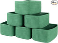 6 Pack Storage Baskets for Shelves, Small Baskets for Shelves, Cute Decorative Storage Bins, Organizer Basket for Gifts Empty, 11.8''Lx7.8''Wx4.7''H-Green