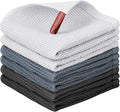 Nialnant 6 Pack Kitchen Towels, 100% Cotton Dish Cloth for Washing Dishes, Absorbent Quick Drying Dish Rags, Multipurpose Cleaning Rags-12x12 Inches