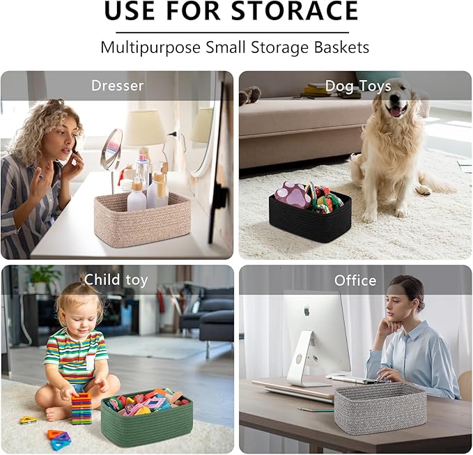6 Pack Storage Baskets for Shelves, Small Baskets for Shelves, Cute Decorative Storage Bins, Organizer Basket for Gifts Empty, 11.8''Lx7.8''Wx4.7''H-White
