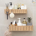 GRANNY SAYS Shower Caddy Hanging, 2 Pack Bathroom Shelves for Shower, Waterproof Shower Shelf for Inside Shower, Shower Shelves for Organization and Storage, Wicker Shower Rack for Home Decor, Natural
