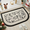 YDKGL Half Circle Bath Mat, Thin Bathroom Rugs Fit Under Door Quick Dry Non Slip Washable Bathroom Mat with Rubber Backing, Absorbent Half Round Shower Rug