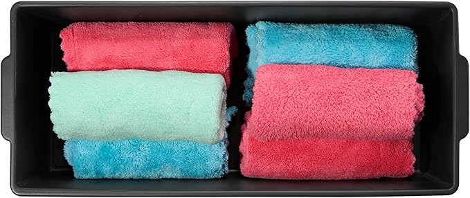 madesmart Deep Storage Bin, Multipurpose Organizer for Kitchen, Bathroom & Office, Organizer for Cutlery, Peeling Tools, Spatulas, Non Slip, Soft Grip Lining, Durable, Granite