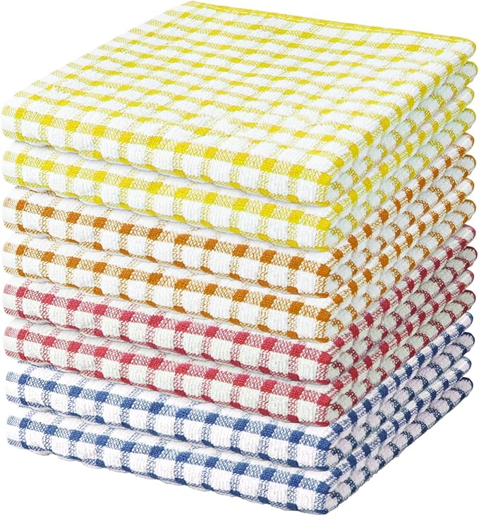 Nialnant 8 Pcs Kitchen Dish Rags,100% Cotton Soft Absorbent Quick Drying Dish Cloths for Kitchen,Washing Dishes,Cleaning rags-11 x 11In