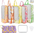 7 Pcs Compression Packing Cubes for Travel Luggage, Lightweight Suitcase Organizer Bags Set, Compression Packaging Cube for Travel Essentials, Packing Cubes for Carry on Suitcase