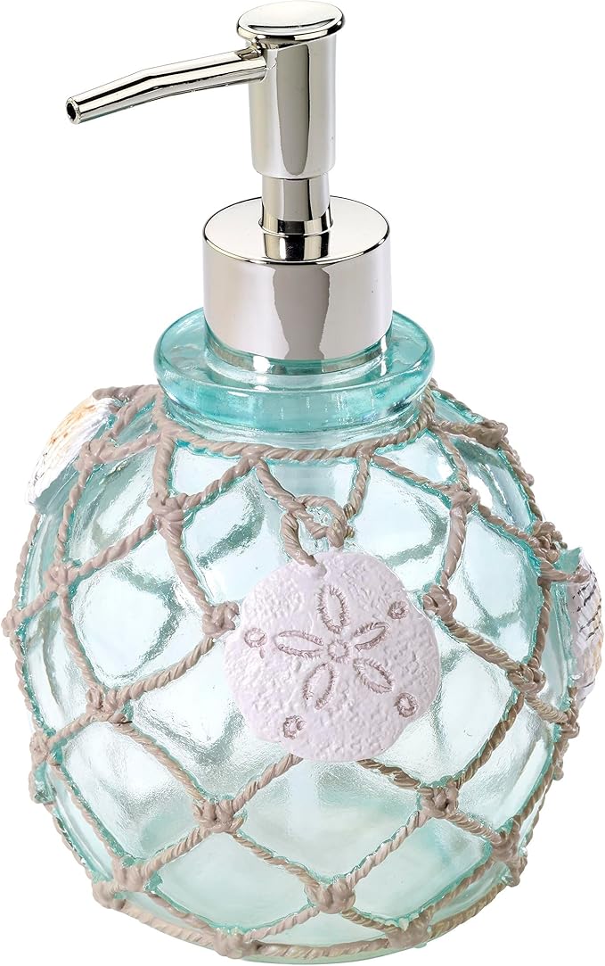 Avanti Linens - Lotion Pump/Soap Dispenser, Countertop Accessories, Beach Inspired Bathroom Decor (Seaglass Collection)