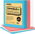 HOMERHYME Swedish Dishcloths, 18 Pack Kitchen Towels Dish Rags, Absorbent Swedish Dish Towels for Kitchen, Non-Scratch Cellulose Sponge Cloths, Biodegradable Washable Reusable Paper Towels, Assorted