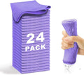 WEAWE Microfiber Cleaning Cloth-24Pcs (13x13 inch) Ultra Soft Highly Absorbent Rags for Housekeeping-Machine Wash (Purple)