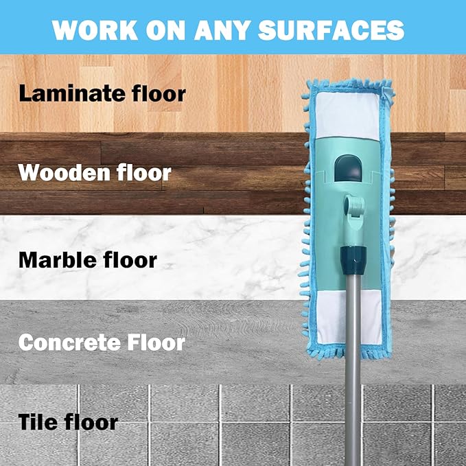 4PCS 16'' Microfiber Dust Mop Pads Compatible with Leifheit 55210,Reusable Mop Refills,Replacent Wet Mopping Pad & Washable Dry Sweeping Cloths for Hardwood Floor/Tile/Marble Cleaning