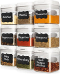 Shazo 9 PC Airtight Food Storage Containers - BPA Free Clear Plastic Snack & Spice Containers with Easy Lock Lids - Kitchen and Pantry Organization for Herbs, Coffee, Tea - 0.5L / 2.1 Cups