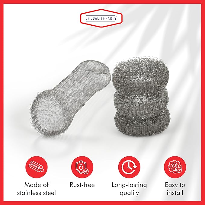 DR Quality Parts Washing Machine Lint Trap – Stainless Steel Hose Filter, Mesh Drain Catcher, Washer Sock Lint Remover, Rust-Free Snare Laundry Filter with Nylon Cable Ties, 29cmx6.5cm – 12-Pack
