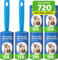 Bartuke Extra Sticky Lint Roller Refills 6 Pack (720 Sheets) fit 3.8"-4" Standard Size Lint Roller Sticker with Handle, Inner Diameter at 1.5" for Pet Hair, Clothes, Furniture, Cars