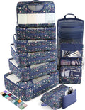 Veken 10 Set Packing Cubes for Travel Essential, Suitcase Organizer Bags in 4 Sizes, Carry-On Luggage Accessories with Large Laundry & Hanging Toiletry Bag, Must-Have for Airplane, Road Trip & Camping