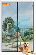 MAGZO Magnetic Screen Door Fit Door Size 34 x 80 Inch, Screen Size 36" x 81" Strong Magnets Door Mesh, Reinforced Fiberglass Door Net for Patio Door, Gray
