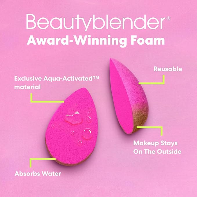 Beautyblender® | Original Pink and Pro Beauty Blender 2-Piece Bundle for Blending Foundations, Powders, and Creams, Super-Soft Foam for Streak-Free Application, Made in the USA, Reusable, Washable