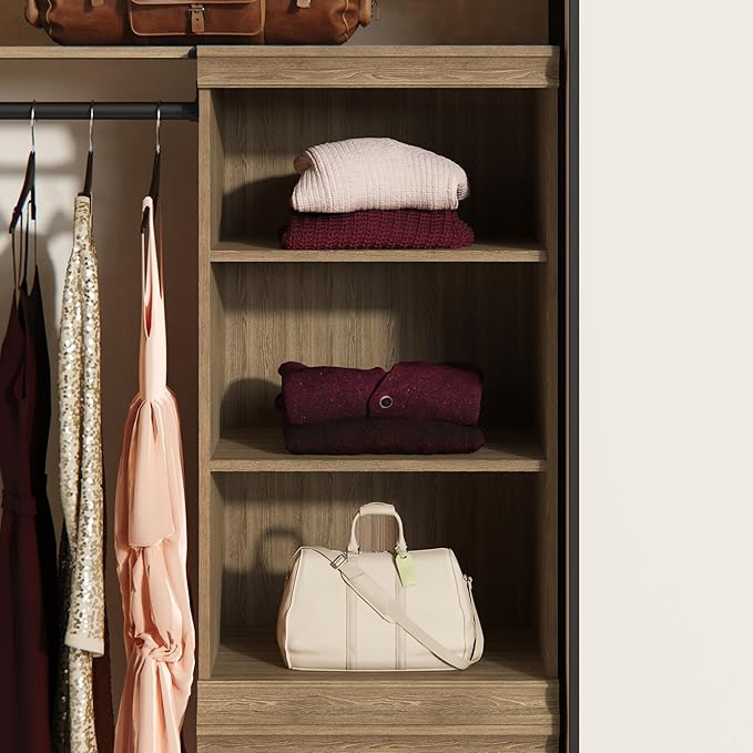 ClosetMaid Modular Storage Stackable 3-Shelf Unit, Sand