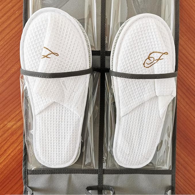 ANZORG 2 Packs Over The Door Hanging Closet Shoes Holder Organizer Shoe Storage Shoe Rack with 6 Pockets (Clear PVC Pockets)