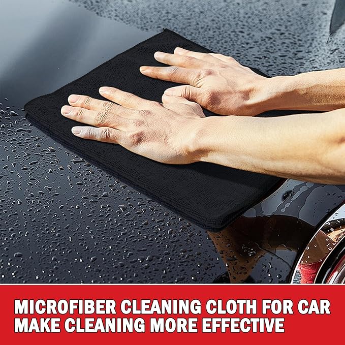 AIDEA Microfiber Cleaning Cloth 24 Pack, Microfiber Towels for Cars, Soft & Absorbent Cleaning Rags, Premium Lint Free Shop Towels for House, Kitchen, Car, 12inx16in, Grey