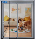 Magnetic Screen Door Left Right Side Opening Upgraded PET Mesh Greater Than Fiberglass and Polyester,Keep Bugs Out,Pet & Kid Friendly,Suitable for Sliding Doors,Patio French Doors-64" X 80"