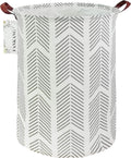 FANKANG Storage Basket, Nursery Hamper Canvas Laundry Basket Foldable with Waterproof PE Coating Large Storage Baskets for Kids Boys and Girls, Office, Bedroom, Clothes,Toys（Grey arrowhead）