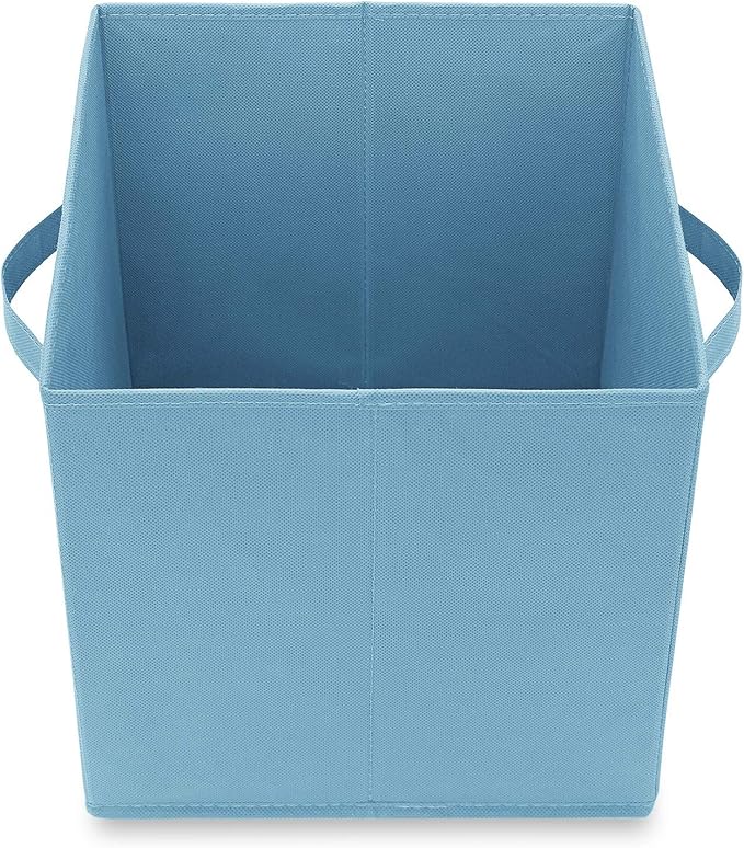 Casafield Set of 6 Collapsible Fabric Cube Storage Bins, Baby Blue - 11" Foldable Cloth Baskets for Shelves, Cubby Organizers & More