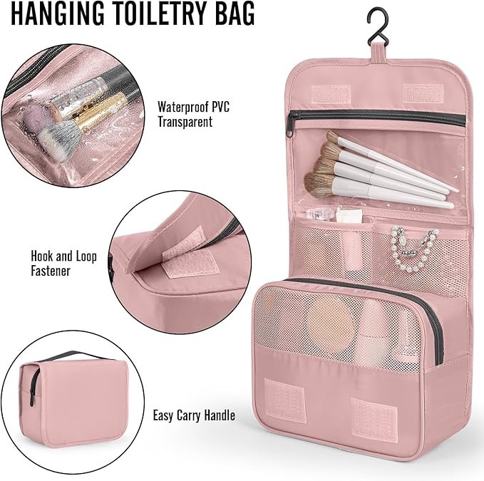 Veken 8 Set Packing Cubes for Travel Essentials, Suitcase Organizer Bags in 4 Sizes, Carry-On Luggage Accessories with Large Laundry & Hanging Toiletry Bag, Must-Have for Airplane, Road Trip & Camping