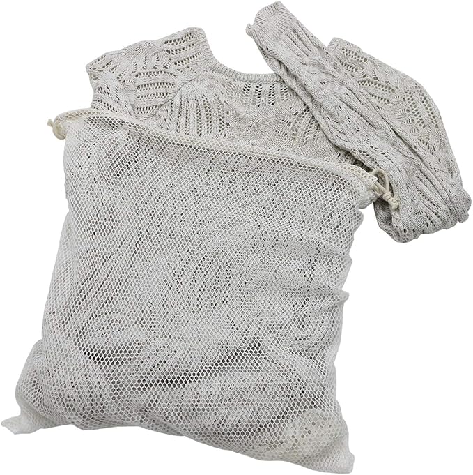 Simple Ecology Organic Cotton Mesh Laundry Bag; Machine Washing Bags for Delicates, Lingerie and Garments, X-Large 2 pack