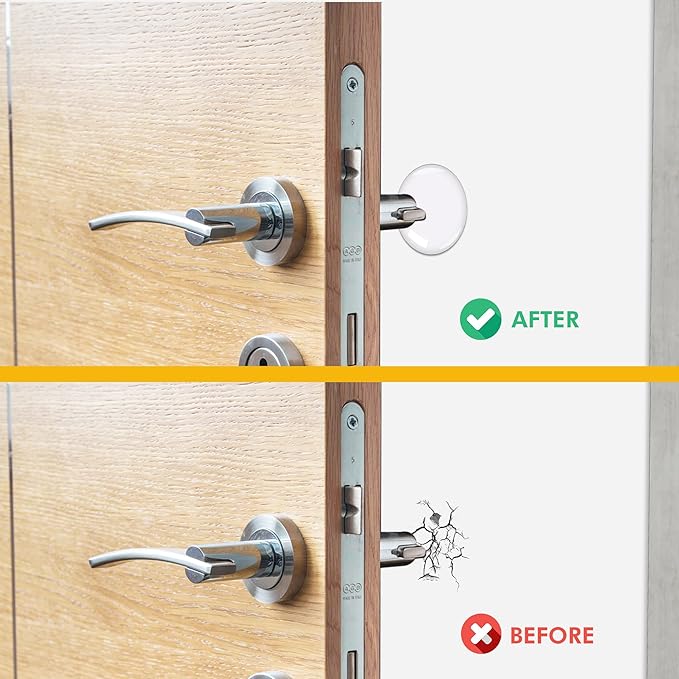 Door Stoppers for Wall – Clean and Dry Surface Required for Strong Adhesive, Sound Dampener Door Knob Wall Protector, Silicone Door Stop Bumpers Guard for Walls (6, Small -1.6")