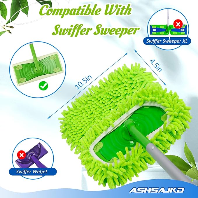 4Pcs for Swiffer Reusable Dry Sweeping Cloths Microfiber Wet Mop Pads Compatible with Swiffer Sweeper Mop ,Replacement Wet Mopping pad Refills & for Swiffer Sweeper Mop