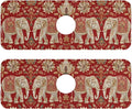 Kitchen Sink Splash Guard 2 PCS 14.7 Inch Sink Faucet Mat Splash Guard for Bathroom Countertop Water Absorbent Foldable Cuttable Soft Washable Red Retro Elephant Flowers