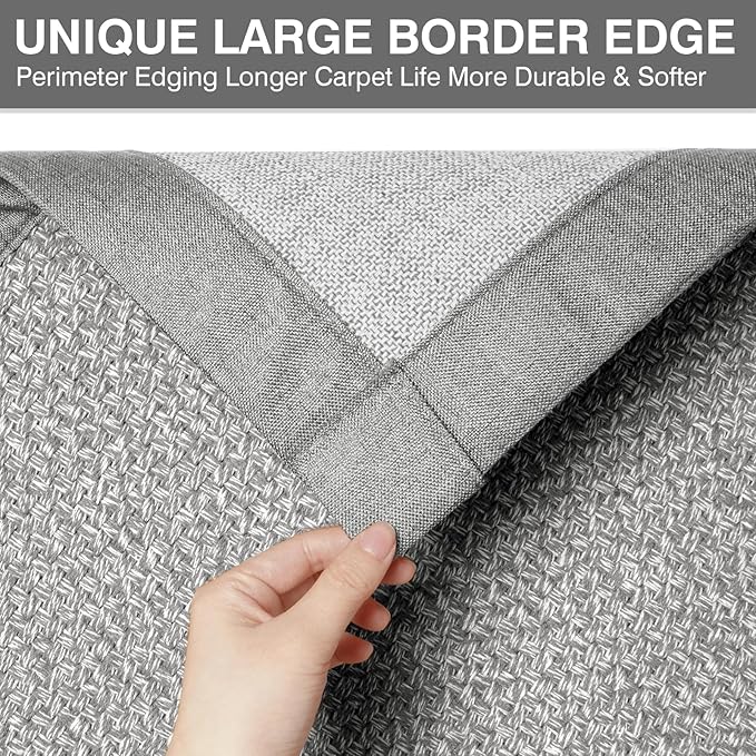YDKGL Quick Dry Absorbent Bathroom Rugs Mat Non Slip Bath Mat Ultra Thin Bath Mats Bathroom Mat Floor Rubber Backed Fit Under Door Woven Washable Bath Rugs Gray 16x24