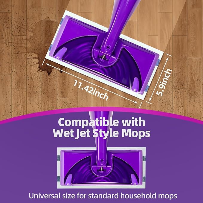 Wet Mop Pads Refills, 4-Layer Thick Disposable Wet Jet Pads, 5.9"×11.4" Fragrance-Free Mopping Cloths, Compatible with Most Spray Mops for Home Kitchen Hardwood Wood Floors, 60 Pack