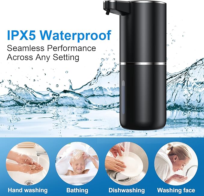 Automatic Soap Dispenser Touchless Automatic Liquid Soap Dispenser 4 Adjustable 1200mAh Soap Dispensing Levels Wall Mount for Kitchen and Bathroom