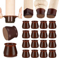 Aneaseit Chair Leg Floor Protectors - 16 pcs Dark Walnut - Felt Bottom Silicone Pads for Hardwood Floors & Furniture Feet - Rubber Caps for Chairs - Medium
