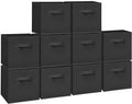 Easi 11 inch Cube Storage Bins, 10 Storage Cube Organizer, Collapsible Fabric storage cubes with Handles, Closet Storage Basket For Organization, Shelf Basket For Shelves Clothes Books, Black