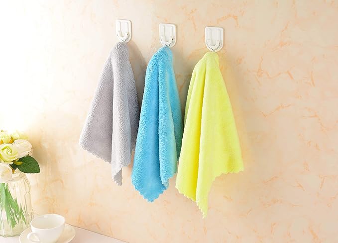 Ultra Soft Edgeless Microfiber Cleaning Towel Pack of 12, All-Purpose Multipurpose Plush 12' x 12' Cleaning Towels, Super Absorbent (Gray)