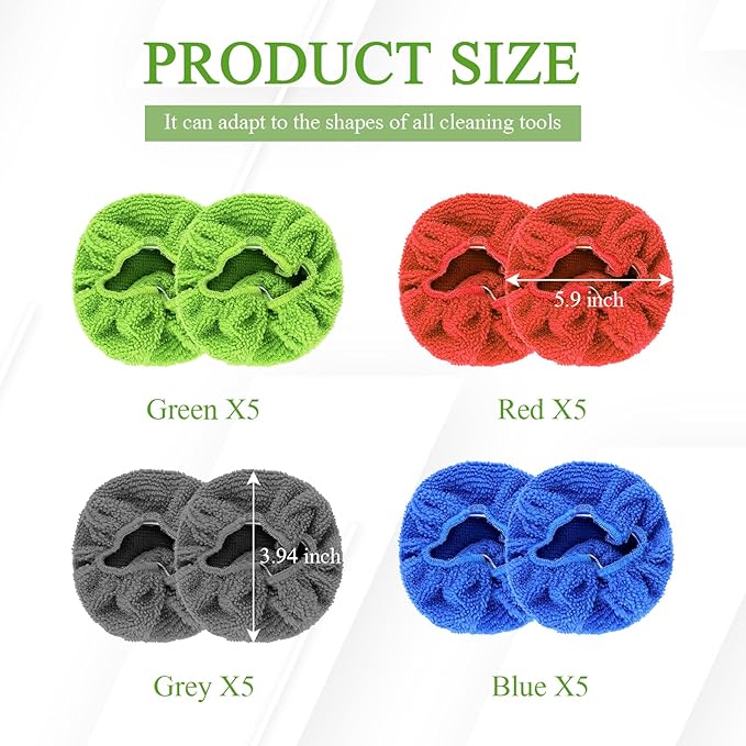 wuyaoyao 20PCS Car Windshield Cleaning Tool Bonnets, Microfiber Cleaning Cloth for Windshield Cleaning Tool, Replaced Car Care Microfiber Windshield Cleaner Cloths Pad, Fits 3" Plate (20PCS)